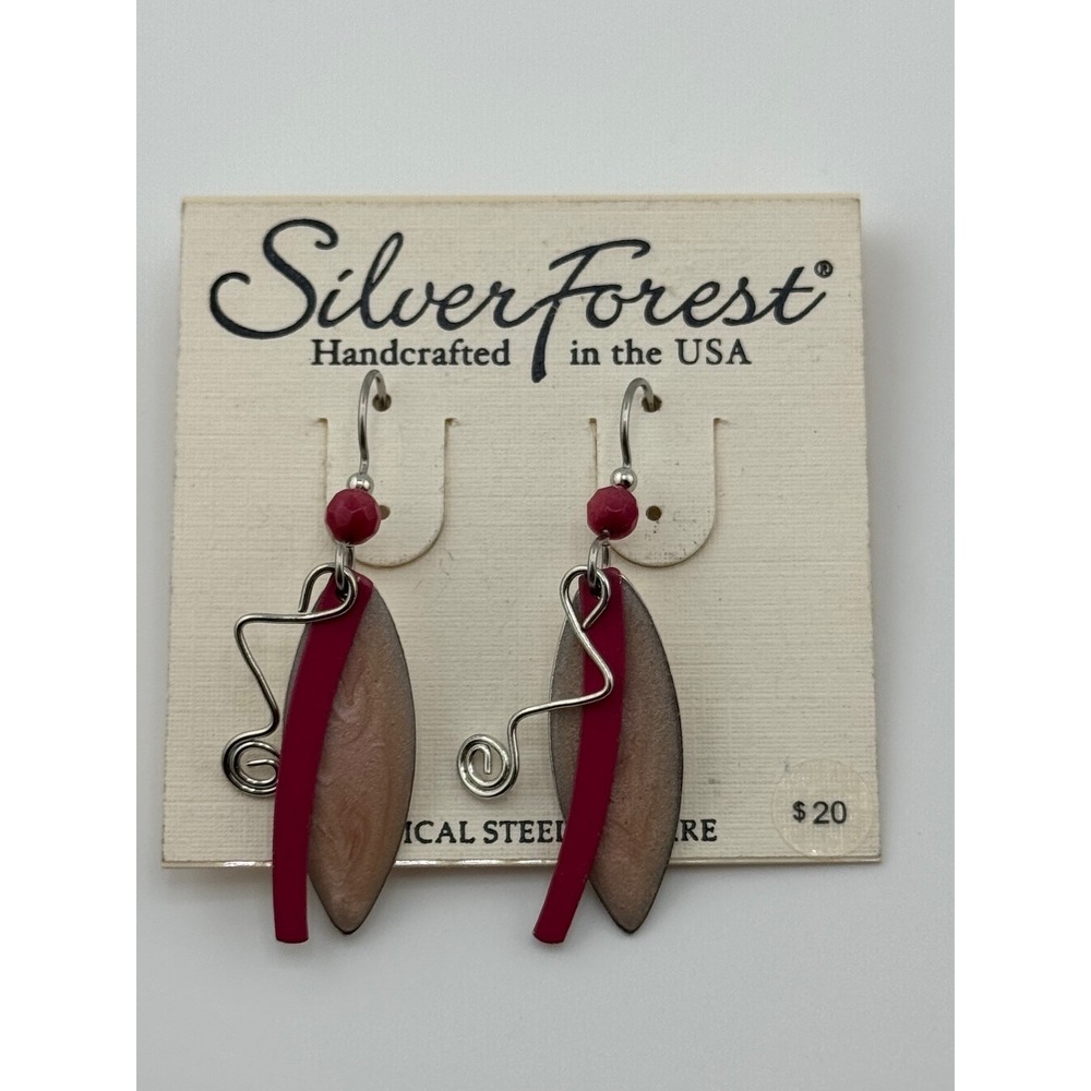 Silver Forest‎ Enamel Dangle Earrings
